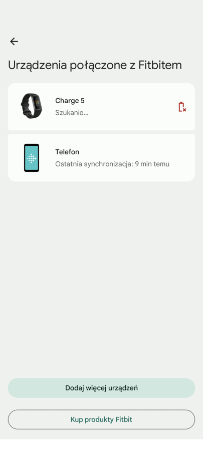 Brak synchronizacji Fitfbit