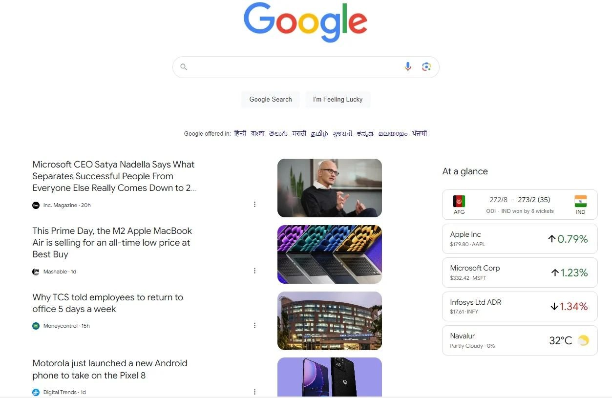 Google wyszukiwarka październik 2023