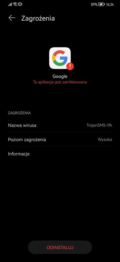 Huawei Google to złośliwa aplikacja