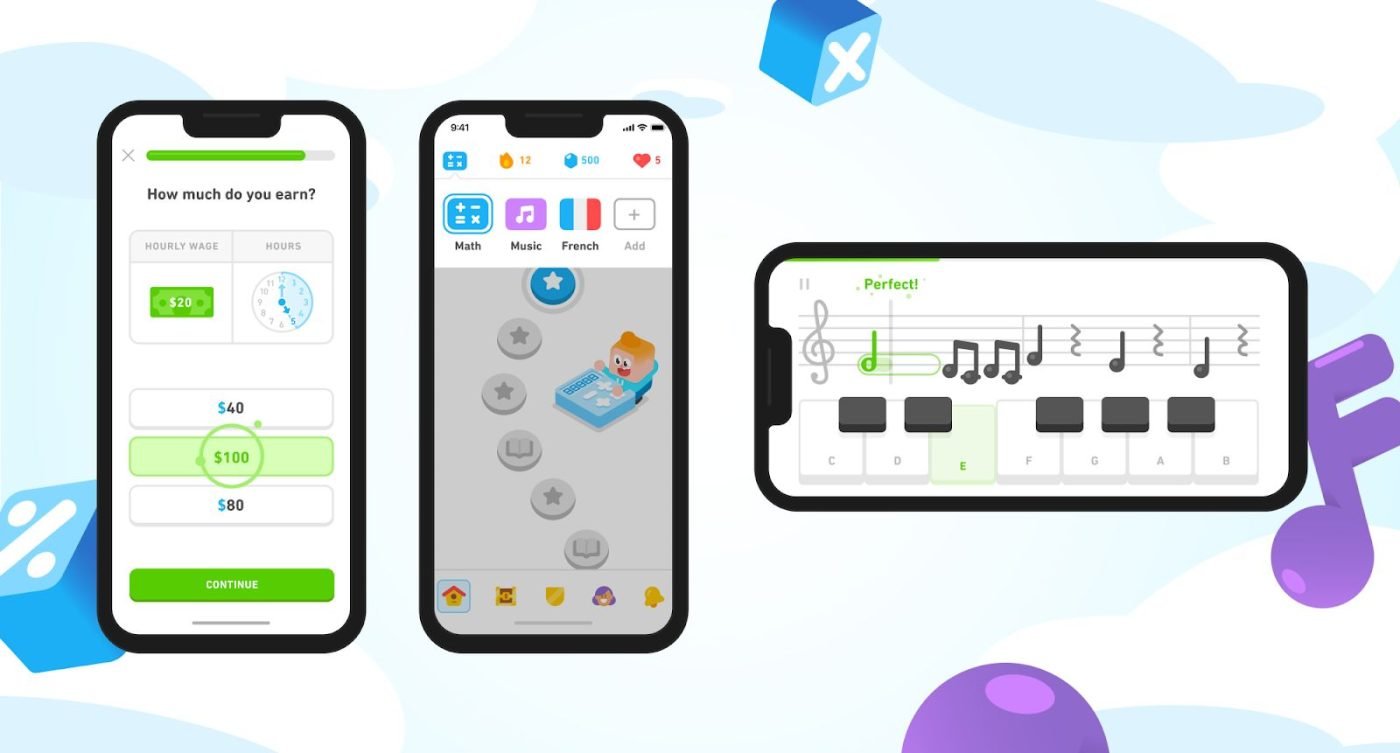 duolingo nauka matematyki i muzyki