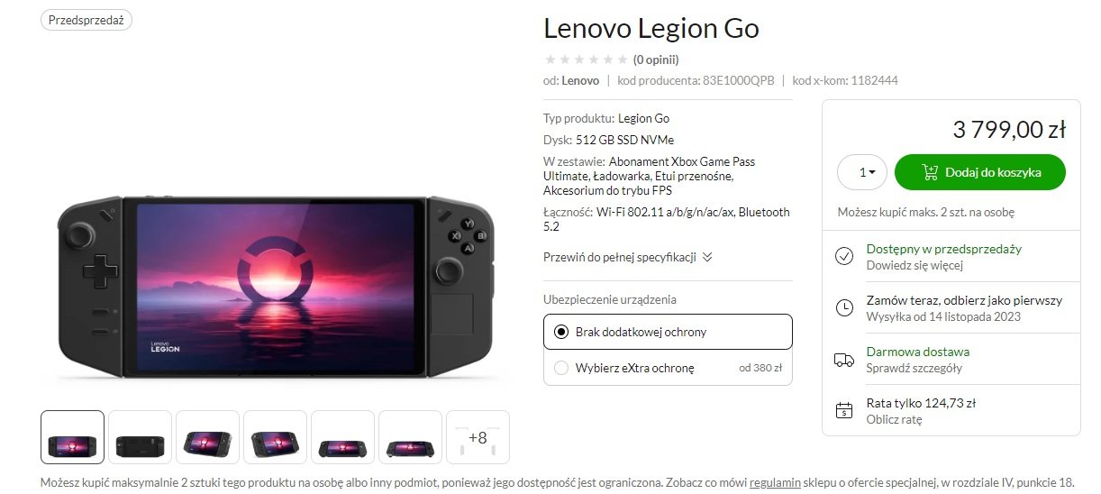konsola Lenovo Legion Go polska cena przedsprzedaż x-kom fot. Tabletowo.pl
