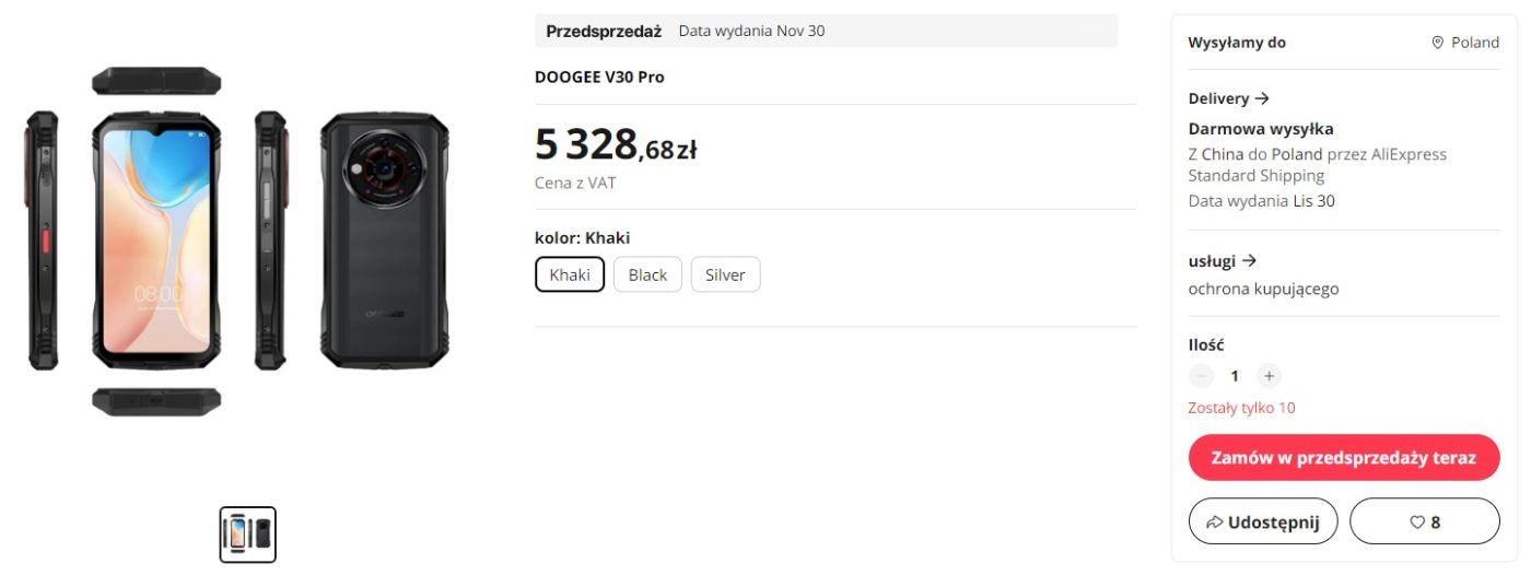 smartfon DOOGEE V30 Pro smartphone AliExpress fot. Tabletowo.pl