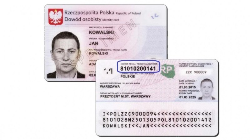 dowód osobisty numer PESEL