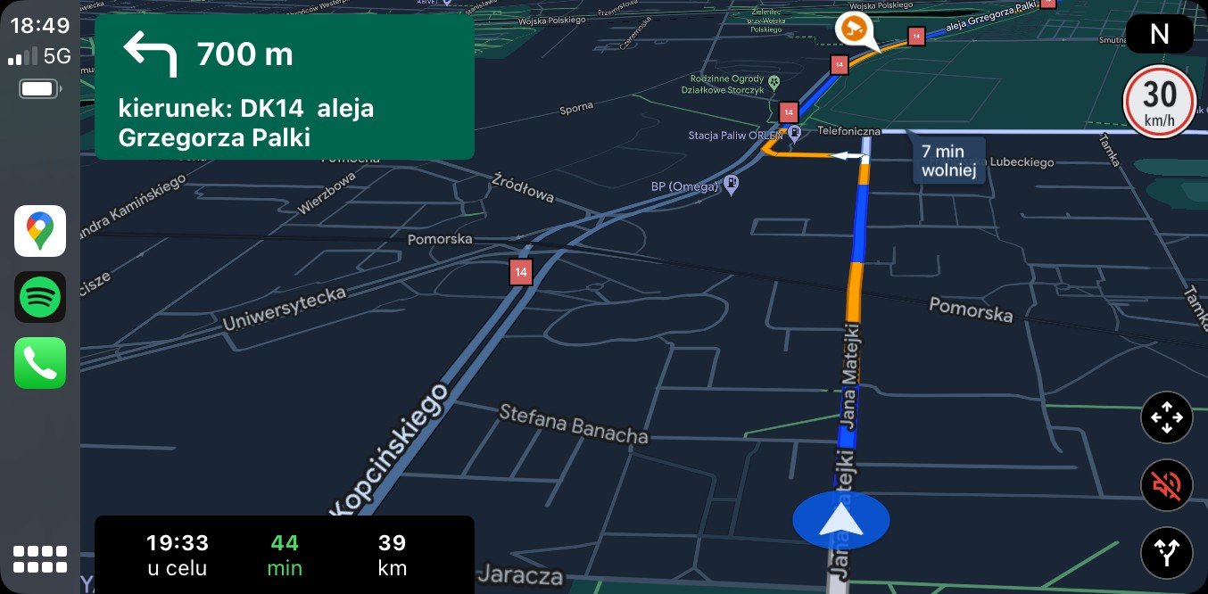 Google Maps ograniczenie prędkości
