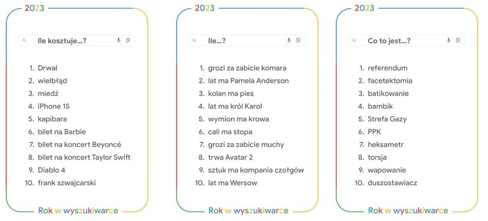 Google Rok w wyszukiwarce 2023