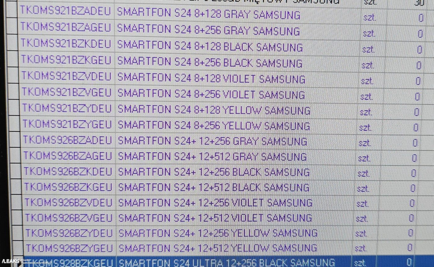 Samsung Galaxy S24 wersje dostępne w Polsce Slashleaks
