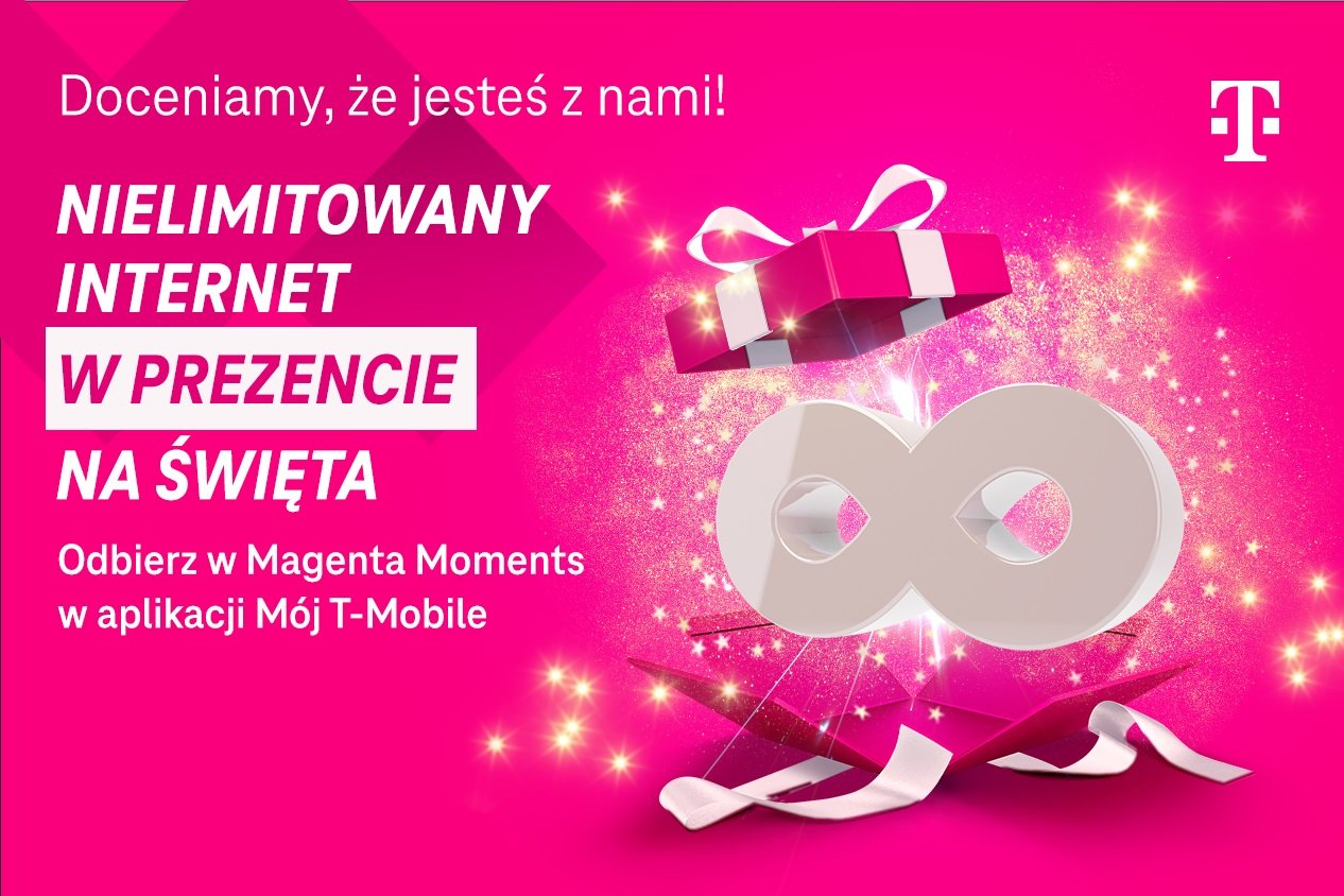 nielimitowany internet bez limitu na święta Boże Narodzenie 2023 dla klientów T-Mobile