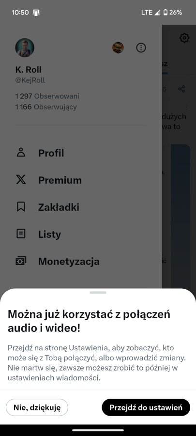 Połączenia głosowe w X (Twitter)