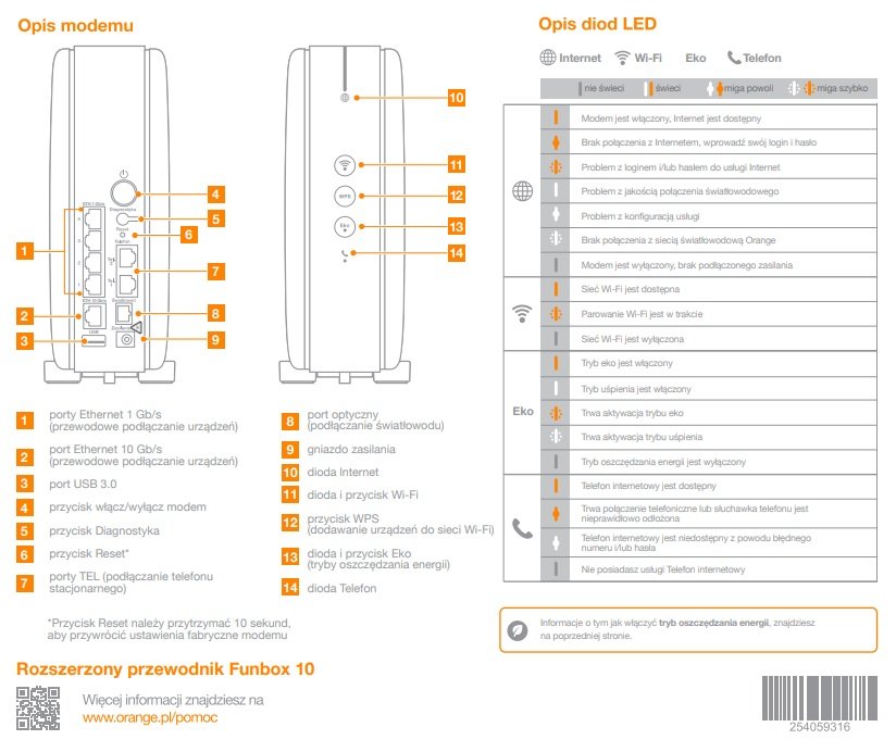 modem Orange Funbox 10 instrukcja