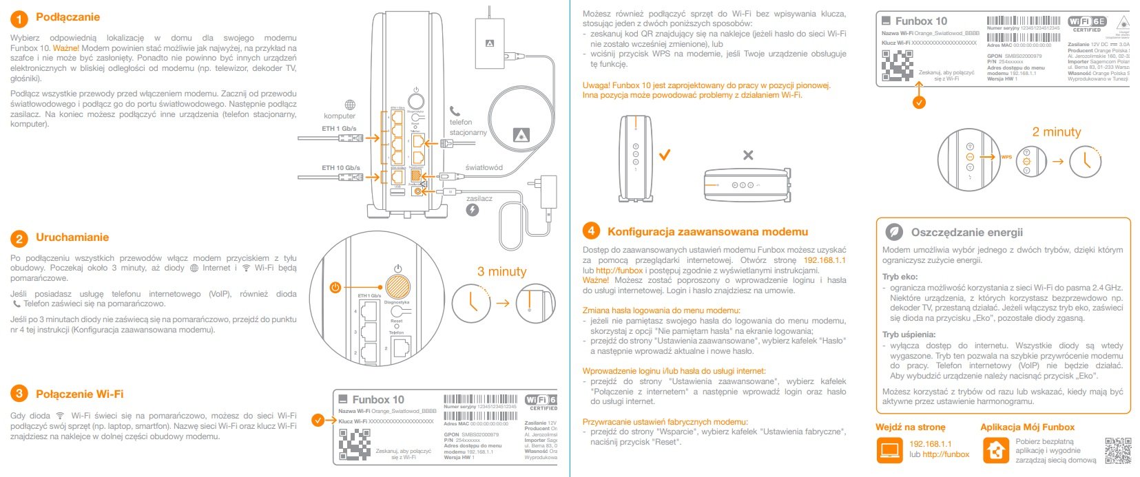 modem Orange Funbox 10 instrukcja