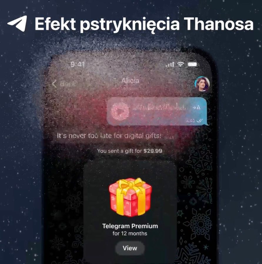 Telegram efekt pstryknięcia Thanosa