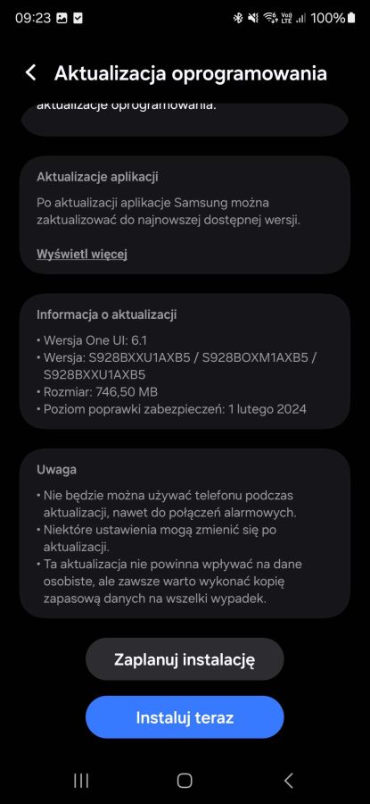 Samsung Galaxy S24 Ultra aktualizacja vividness żywość fot. Tabletowo.pl