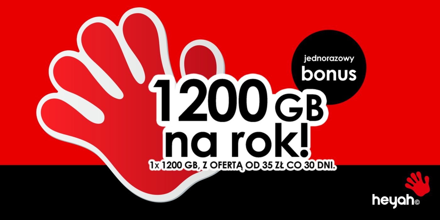 Heyah: bonus 1200 GB na rok - baner