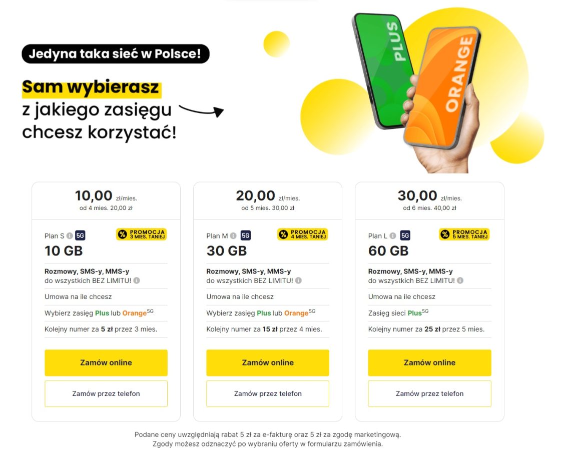 operator lajt mobile zasięg Plus lub Orange fot. Tabletowo.pl