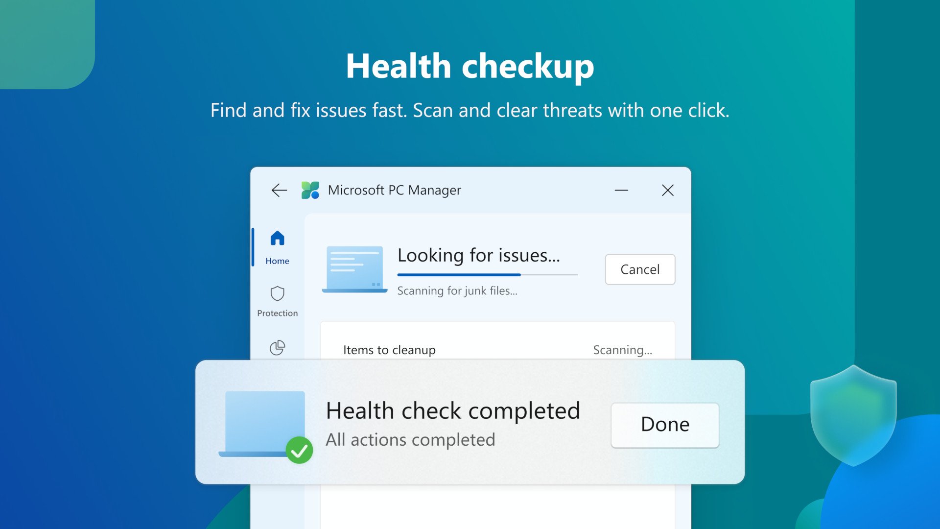 Microsoft PC Manager - screen