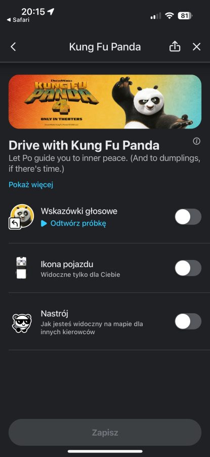 Waze Kung Fu Panda