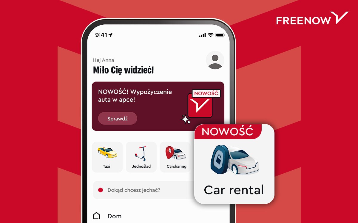 Aplikacja FreeNow CarRental