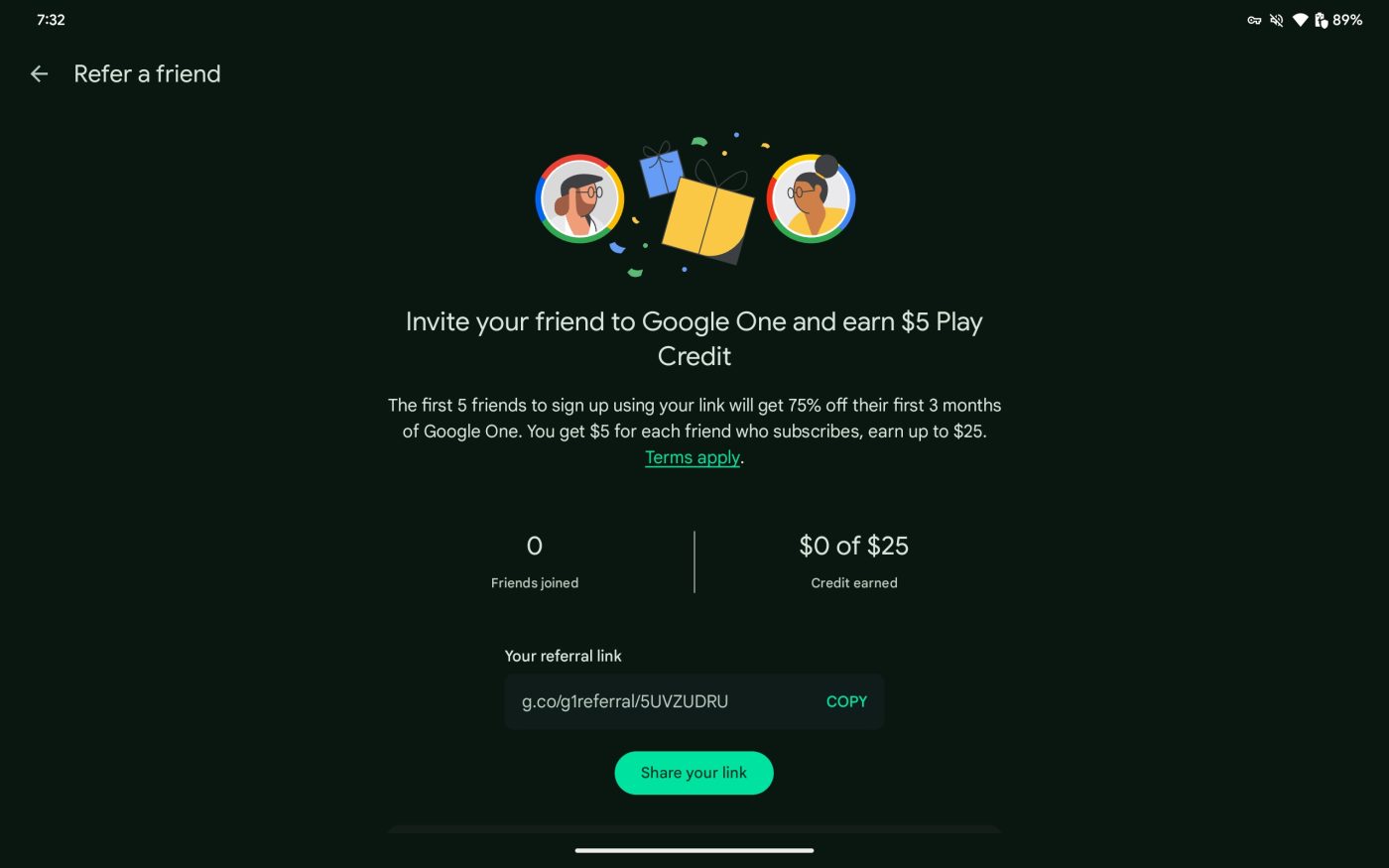 Google One program poleceń