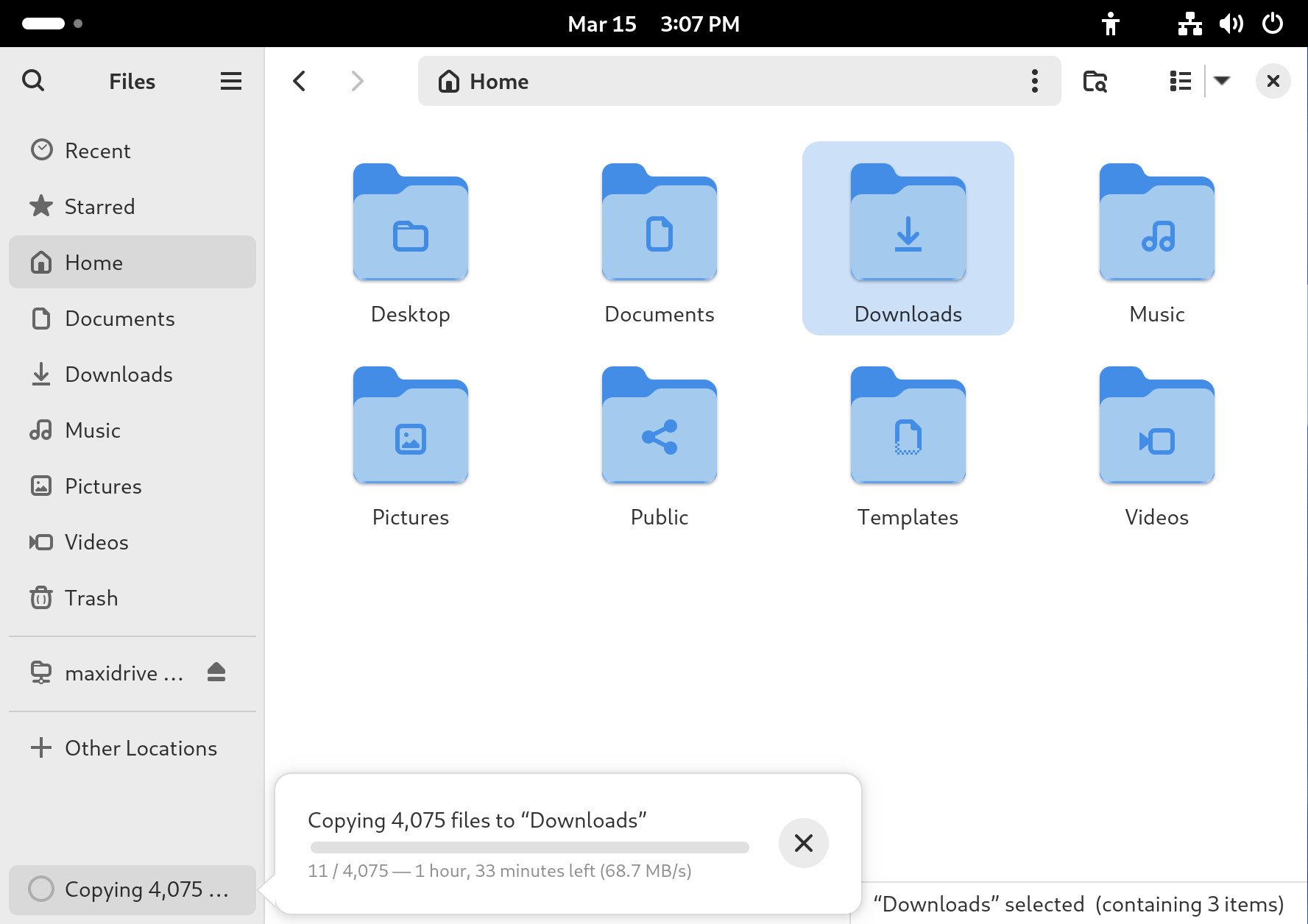 GNOME 46 przesyłanie plików