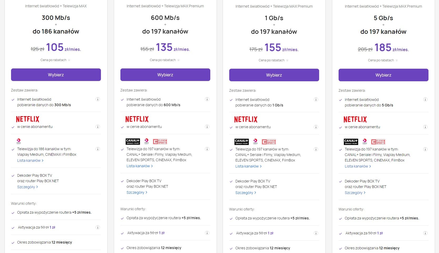 nowa oferta Play internet światłowodowy i telewizja dla klientów indywidualnych od 03.2024 Netflix w prezencie fot. Tabletowo.pl