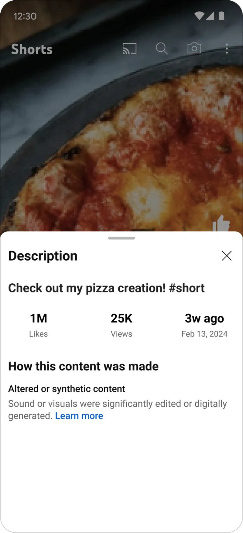 YouTube oznaczanie treści AI