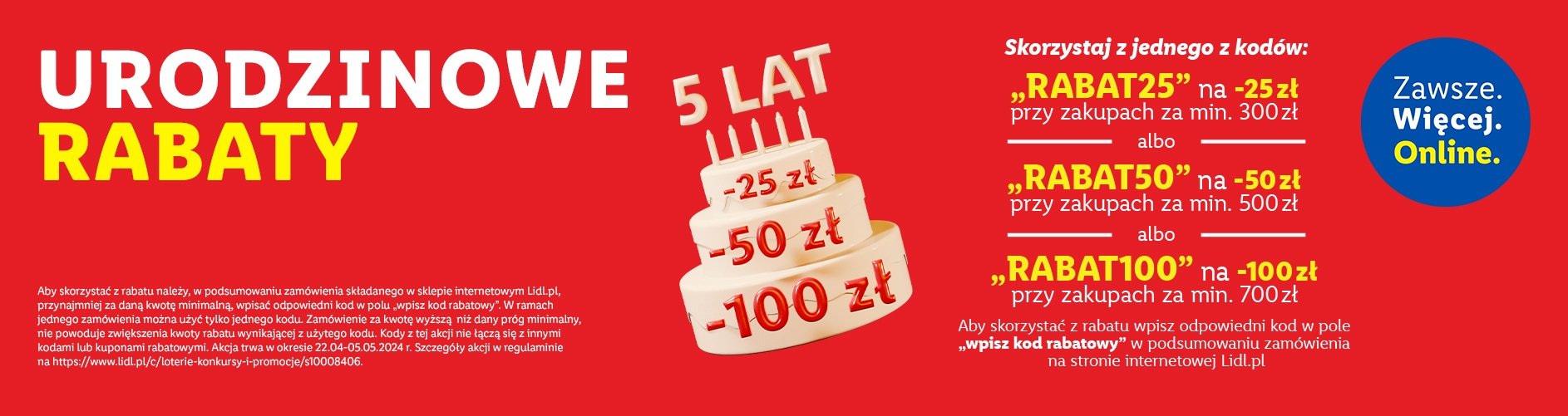 5. urodziny sklepu internetowego lidl.pl kody rabatowe na zakupy