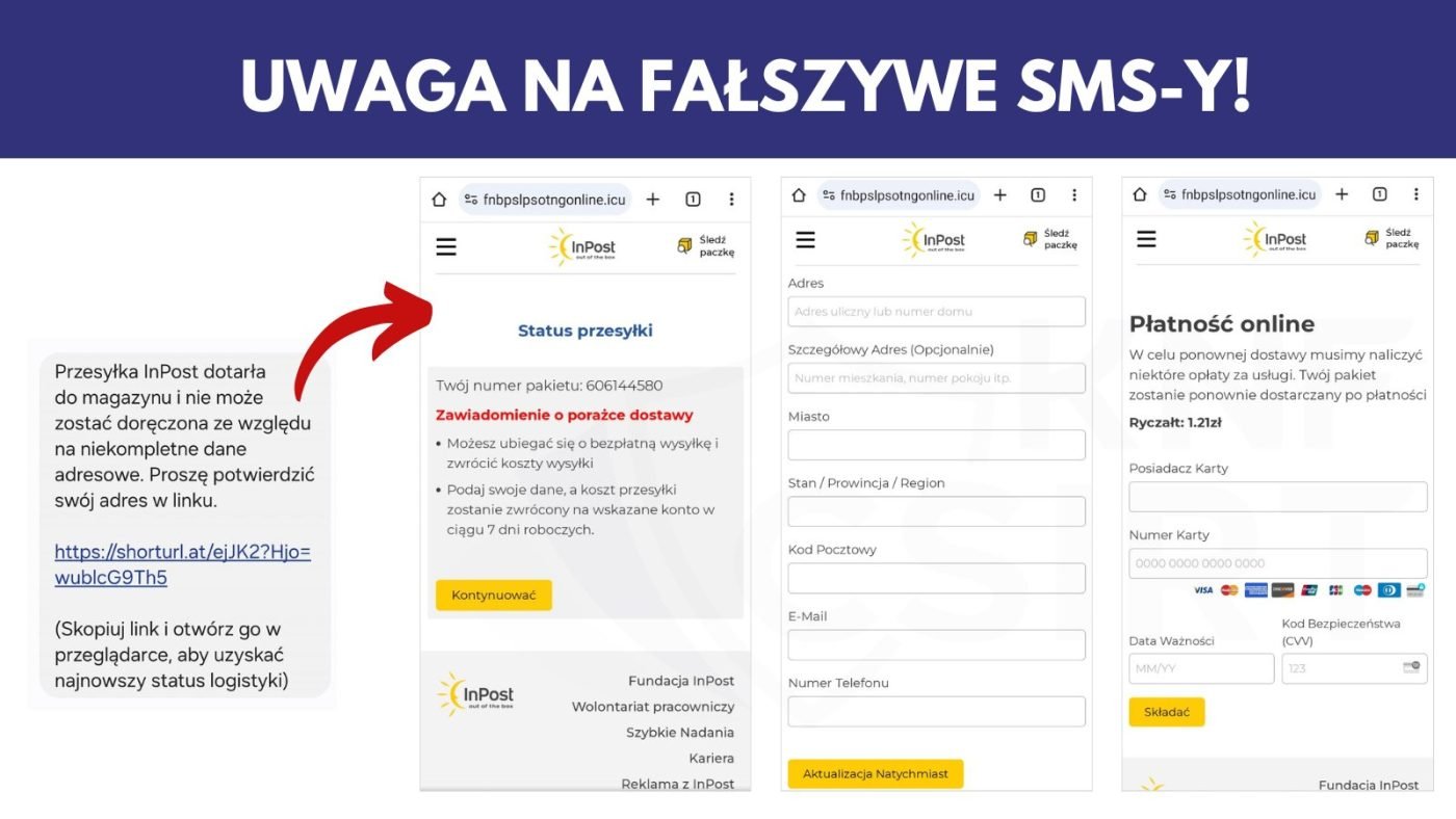 InPost oszustwo falszywy SMS phishing