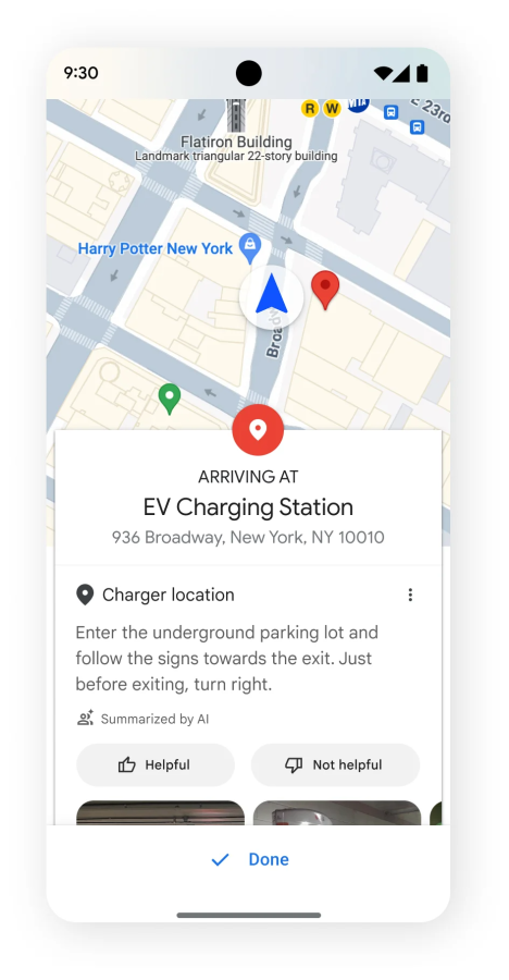 Mapy Google dla EV