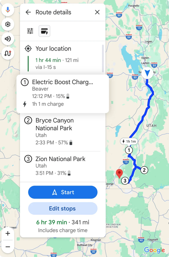 Mapy Google dla elektryków