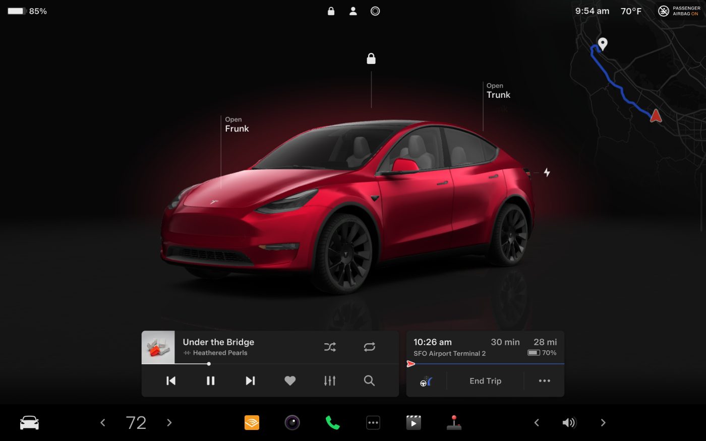 Tesla nowy interfejs