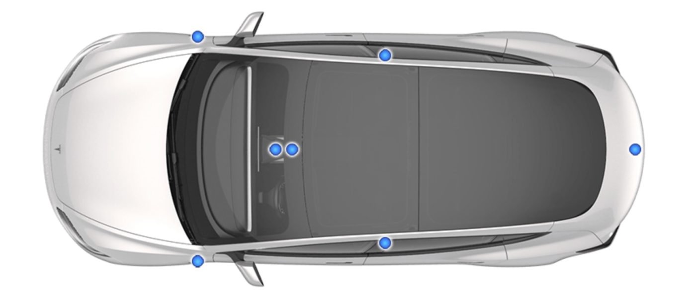 Tesla Model 3 kamery