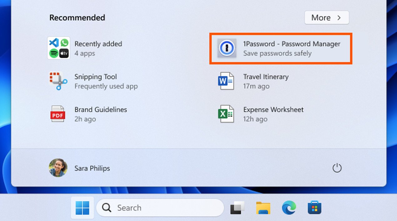Windows 11 reklamy menu Start