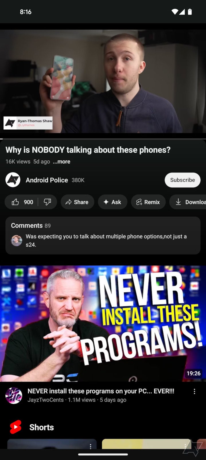 sztuczna inteligencja YouTube screen