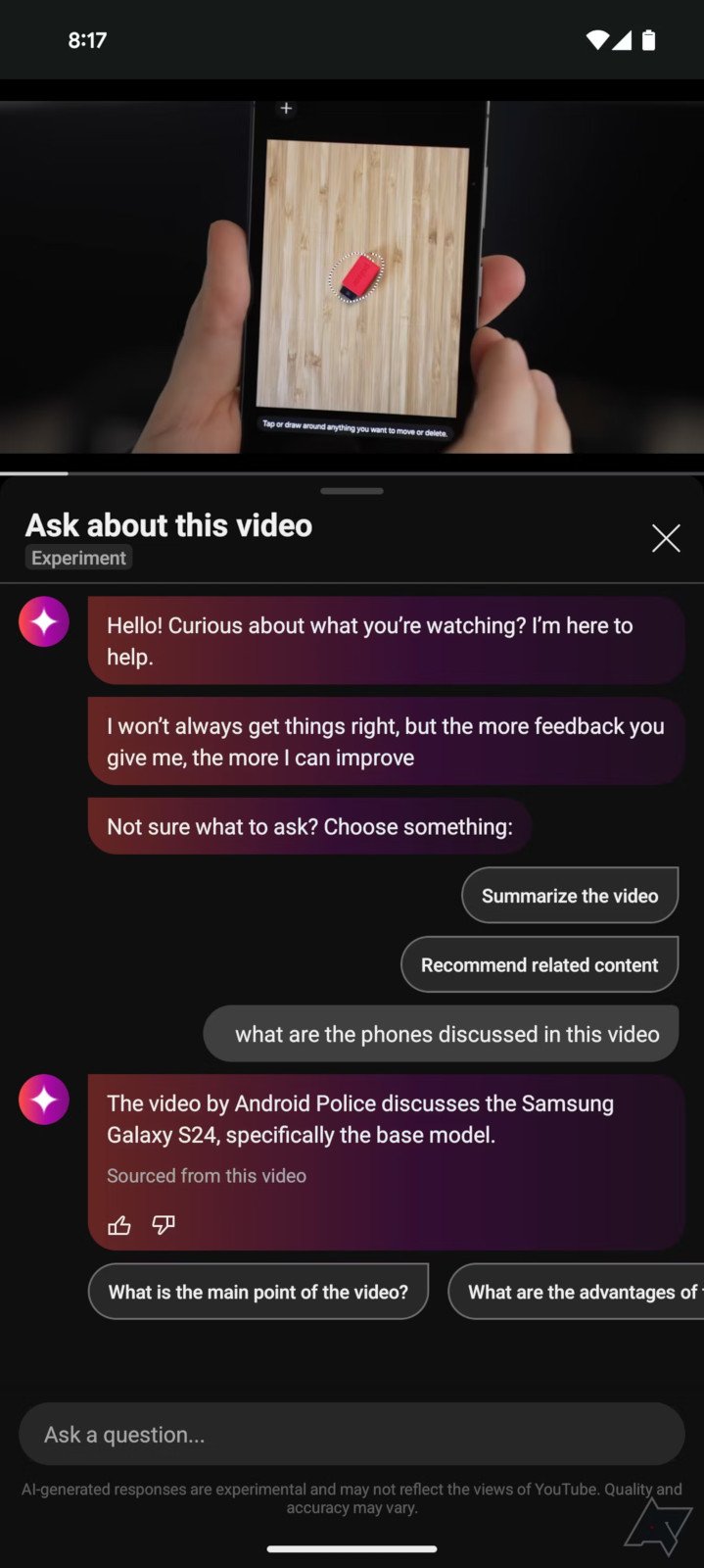 sztuczna inteligencja YouTube screen