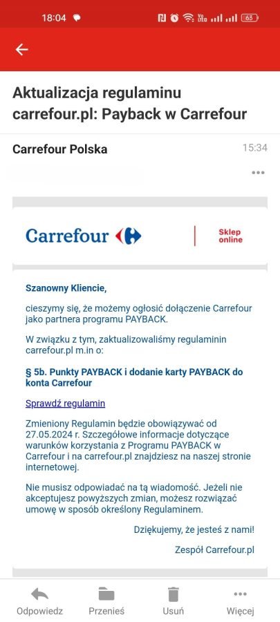 Carrefour kolejnym partnerem programu Payback