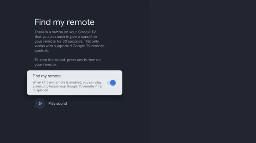 Find my Remote Google TV