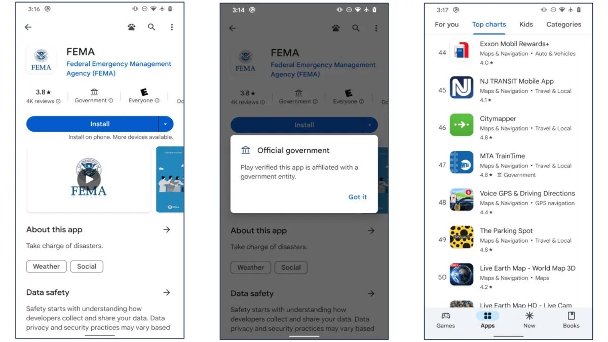 Aplikacje rządowe odznaka w Google Play