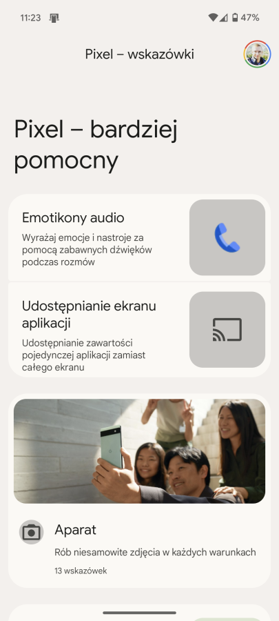 Głosowe emoji w Google Pixel 7