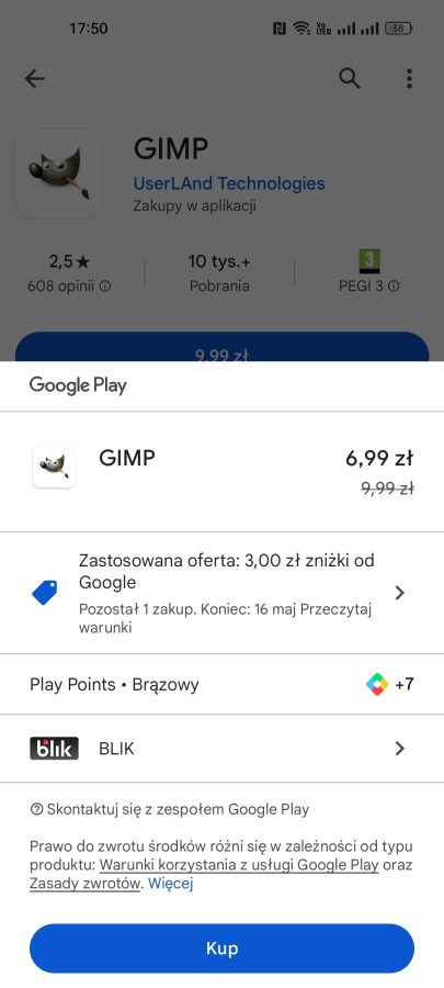 płatność Blikiem Sklep Google Play fot. Tabletowo.pl