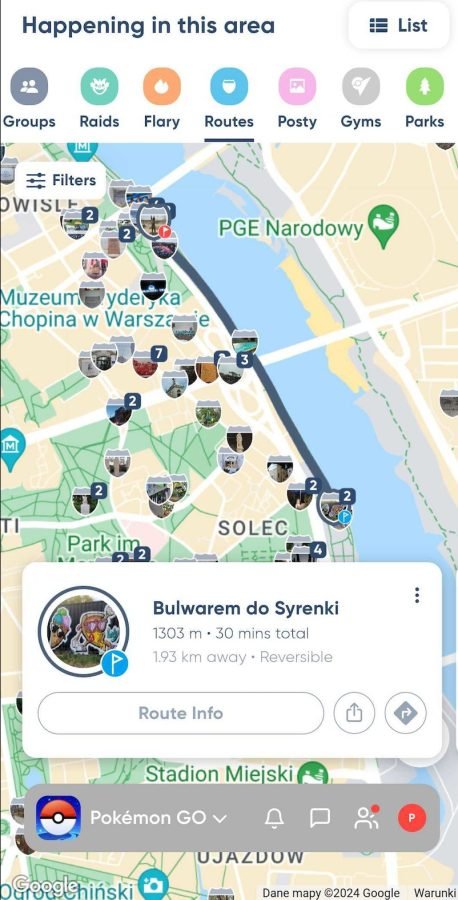 Trasa Pokemon Go