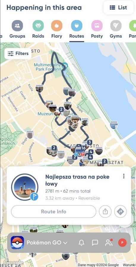 Trasa Pokemon Go