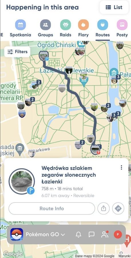 Trasa Pokemon Go