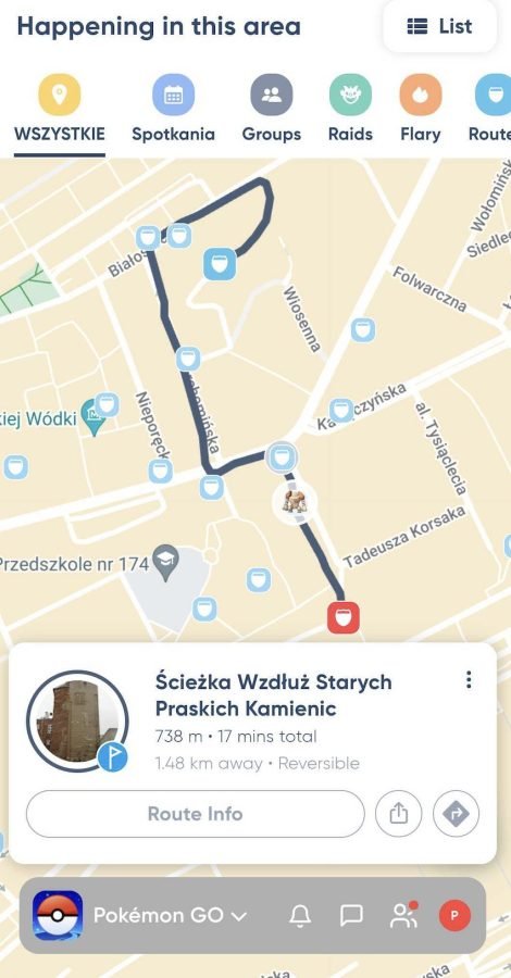 Trasa Pokemon Go