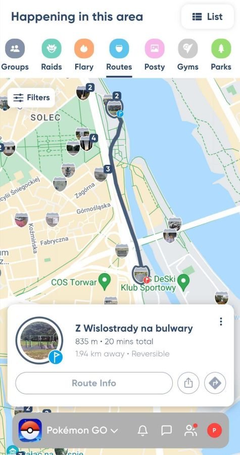 Trasa Pokemon Go