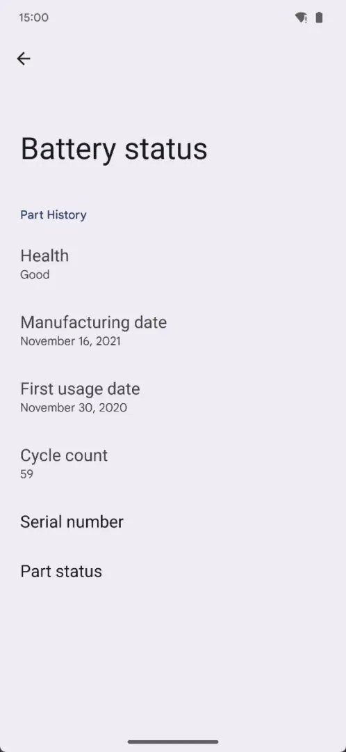 Android 15 diagnostyka screen