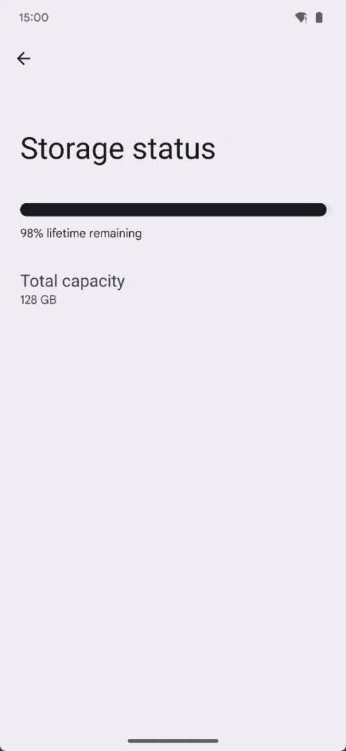 Android 15 diagnostyka screen