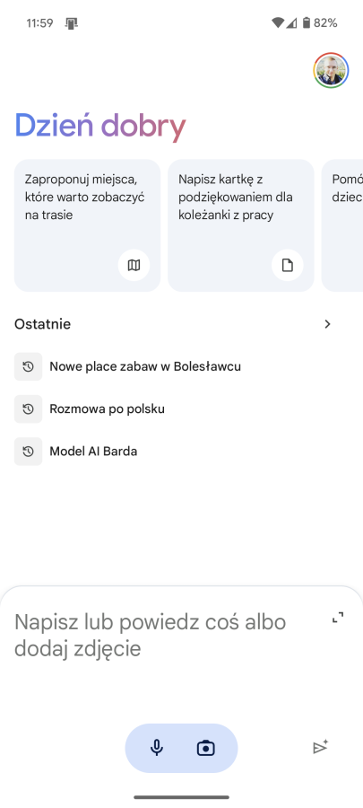 Aplikacja Google Gemini
