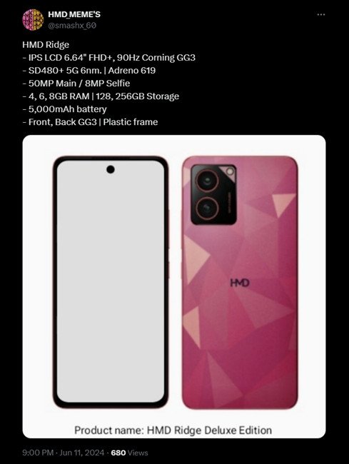 smartfon HMD Ridge przeciek