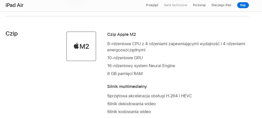 Specyfikacja iPad Air w Polsce