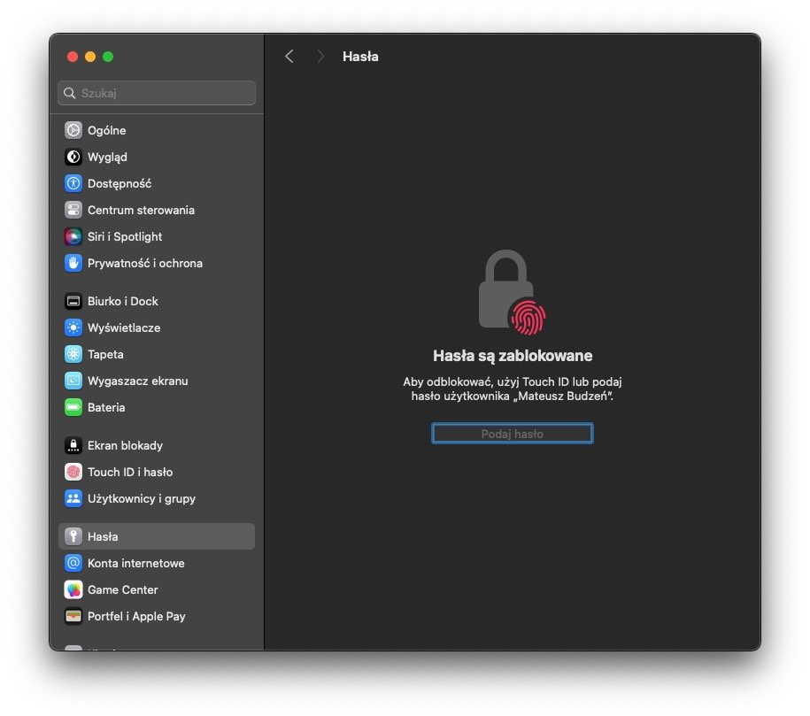 macOS pęk kluczy iCloud